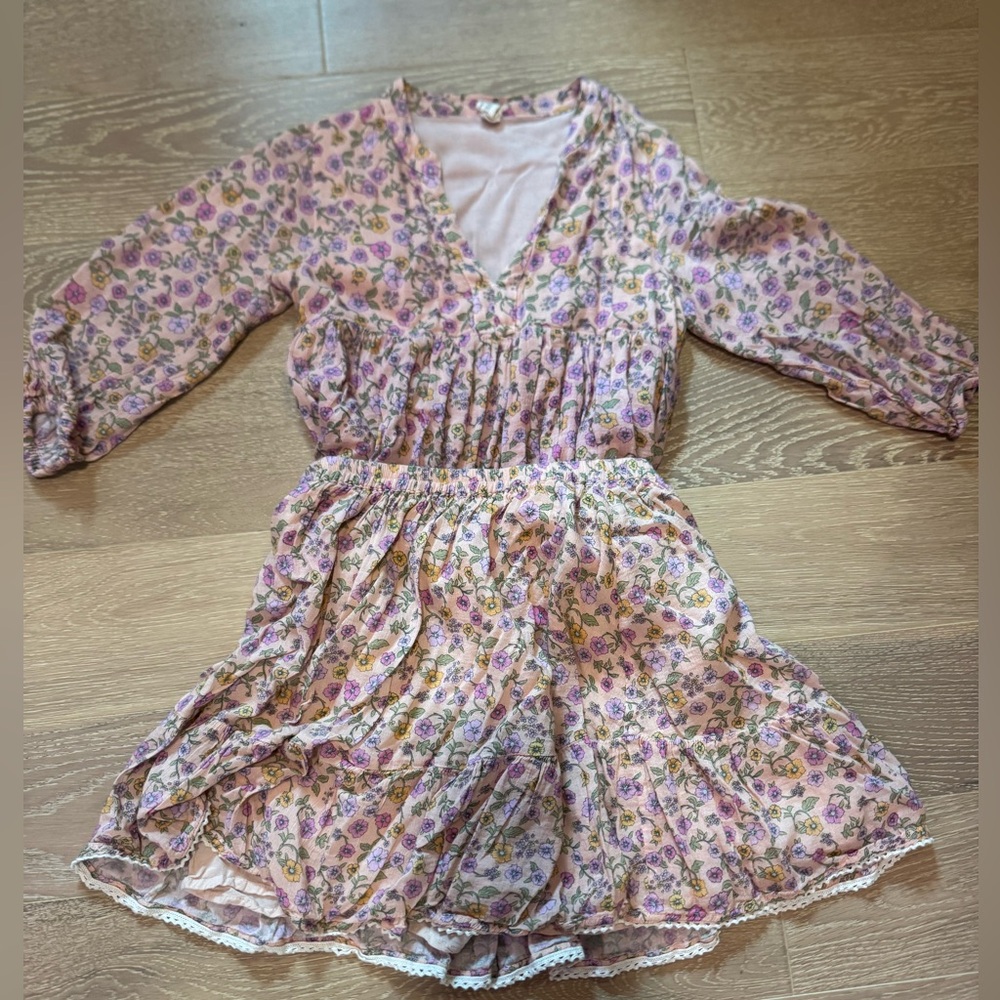 Spell Little Gypsy Spring Garden Kids Floral Skirt and Blouse size 7/8